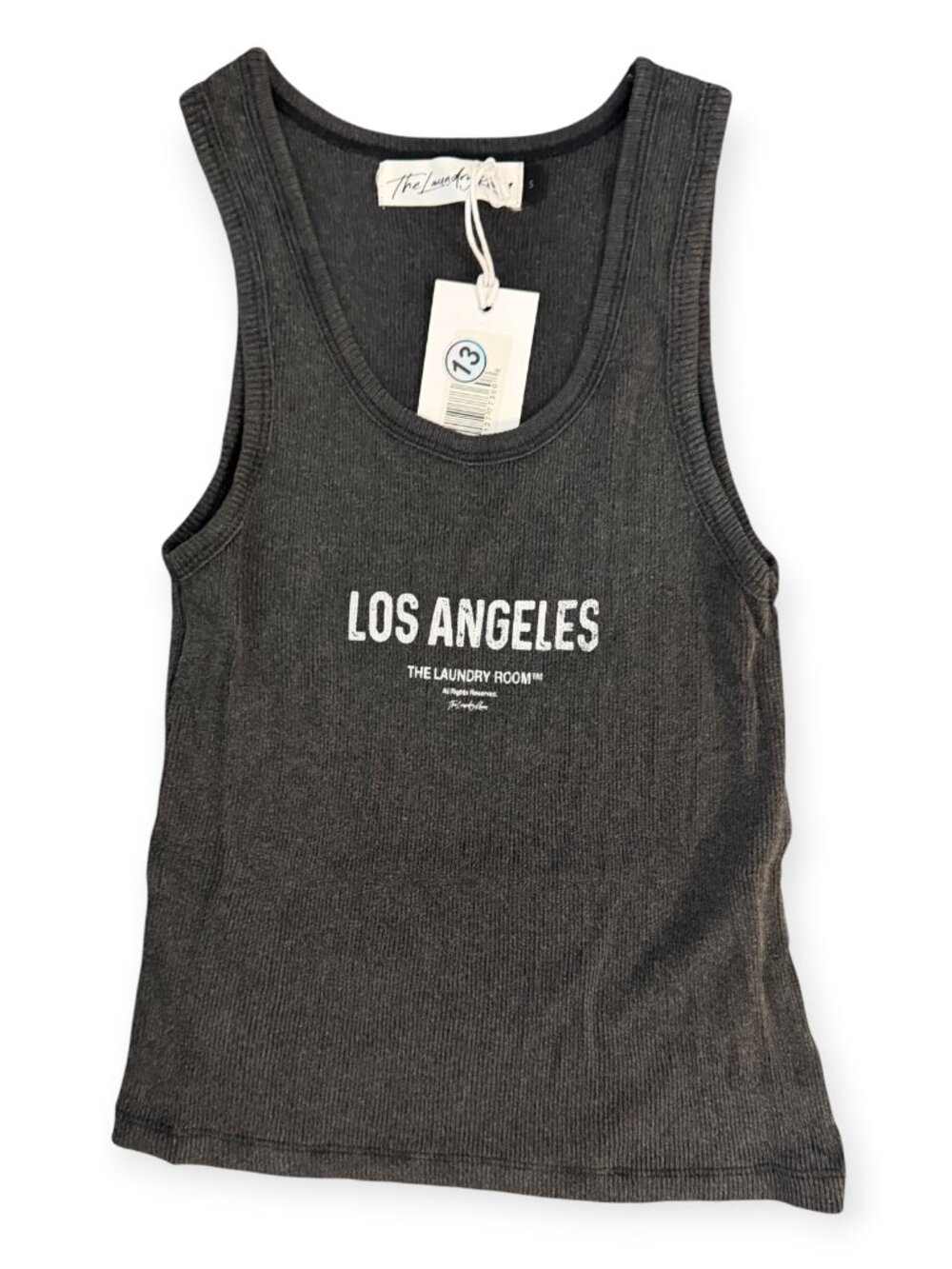 NWT The Laundry Room Los Angeles Rib Tank Top – Black/Charcoal –  S- MSRP $59